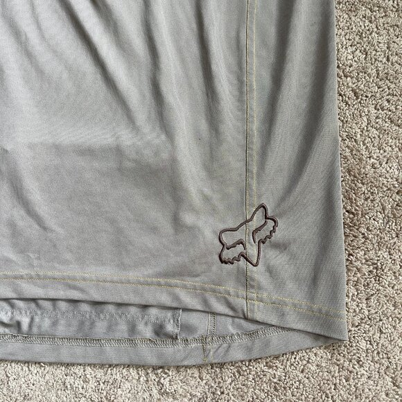 Fox Racing Shirt Beige Gray Brown Base Bike Jersey ¼ Zip Mesh Polyester Mens M - Picture 2 of 9